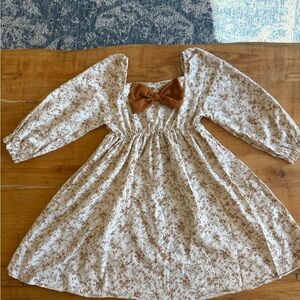 Floral Long Sleeve Dress with Bow